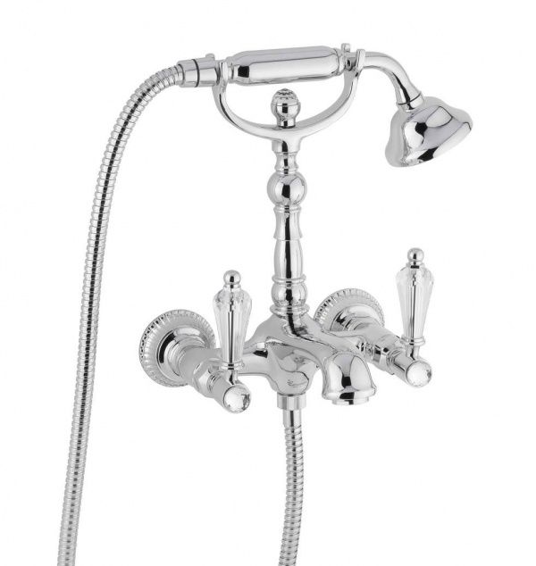 98011LCSWBR Смеситель The One с ручным душем для ванны. Прозрачные кристаллы Swarovski, цвет бронза EMMEVI