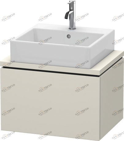 LC580009191 Тумбочка для компактной консоли L-Cube #LC5800 620 x 477 мм Серо-коричневый декор Duravit