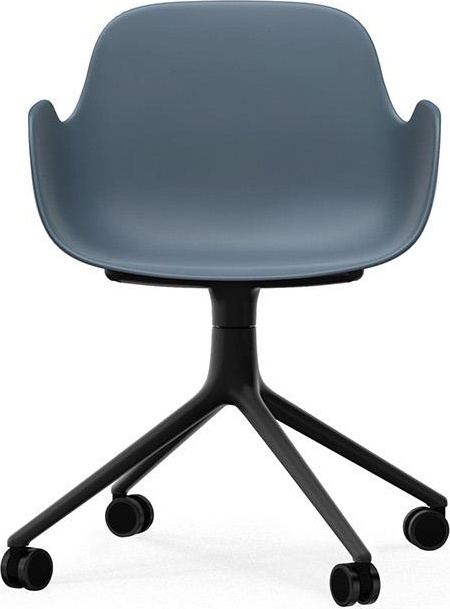 604982 Кресло Swivel 4W Black Aluminium / Blue Normann Copenhagen Form - Вид №1