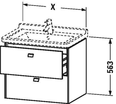 BR414109191 Brioso Тумбочка подвесная Серо-коричневый декор Duravit - Вид №3
