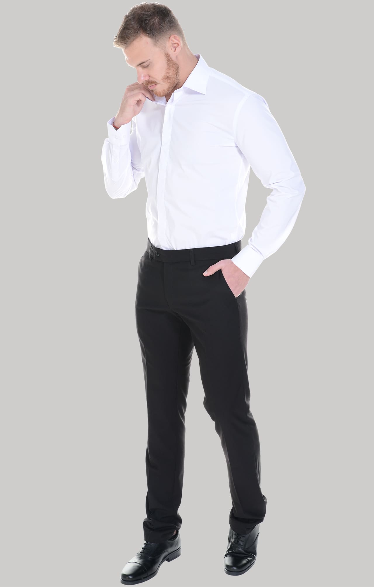 62463 Рубашка мужская  white El-Risto  Корпоративная одежда  размер 40/176-182  - Вид №21