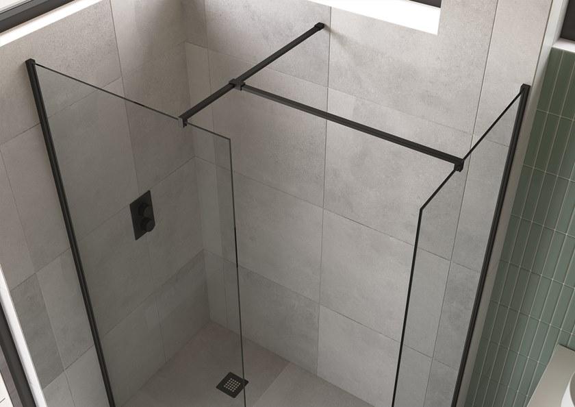 Flair Showers Душевая кабина с двумя стеклянными панелями и стабилизатором поперечной устойчивости Ayo Ayo10mwr70sc - Вид №4