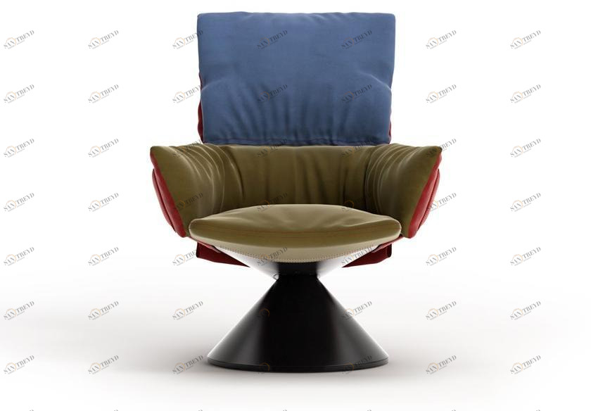 Cappellini Кресло поворотное со съемным чехлом на металлической конической основе Lud’o lounge Lu_2 