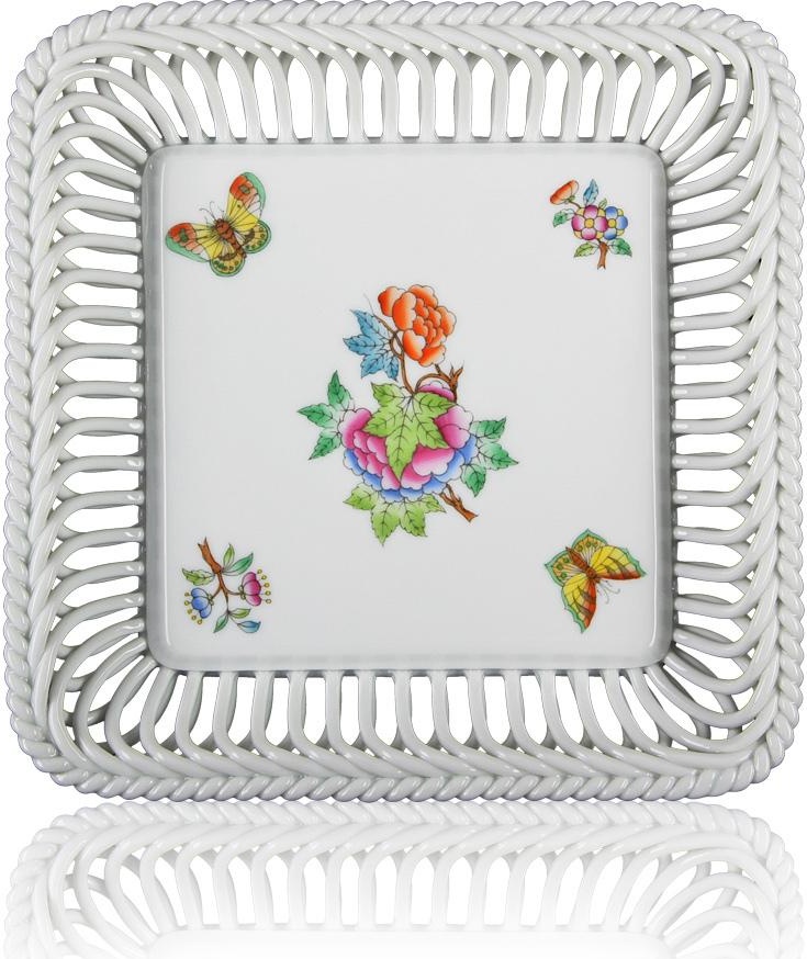 74023 Herend Корзинка ажурная квадратная 18,5см "Виктория" Фарфор 