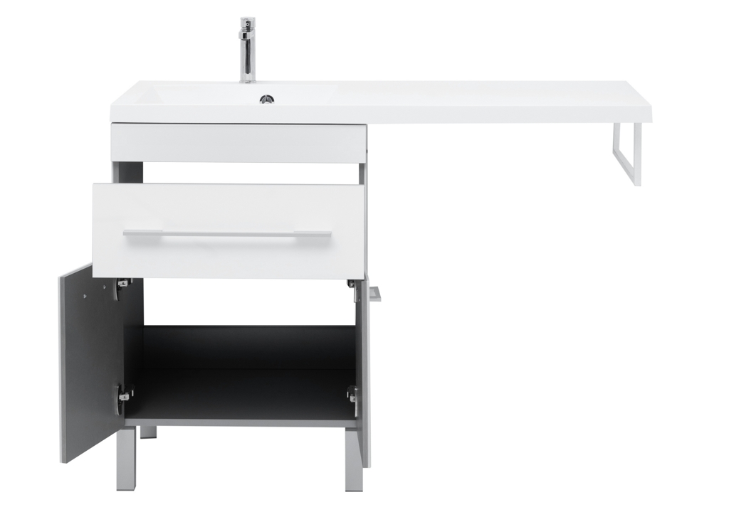 Тумба с раковиной Aquanet Верона 120 L белый (напольная, 1 ящик, 2 дверцы) 0018250700239565 - Вид №9