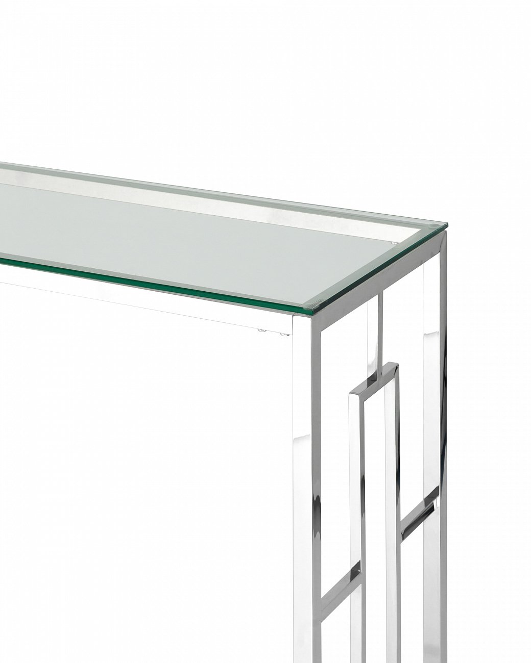 Консоль стеклянная 120х40 см прозрачная с серебром "Бруклин" STOOL GROUP  00-3881907 Серебро  - Вид №1