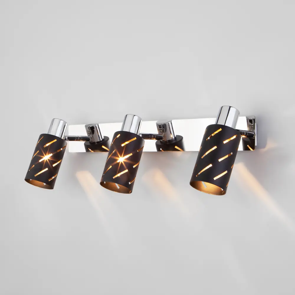 Спот поворотный Eurosvet 20090/3 8 м² 3 лампы цвет черный/хром STLM-2136783 - Вид №5