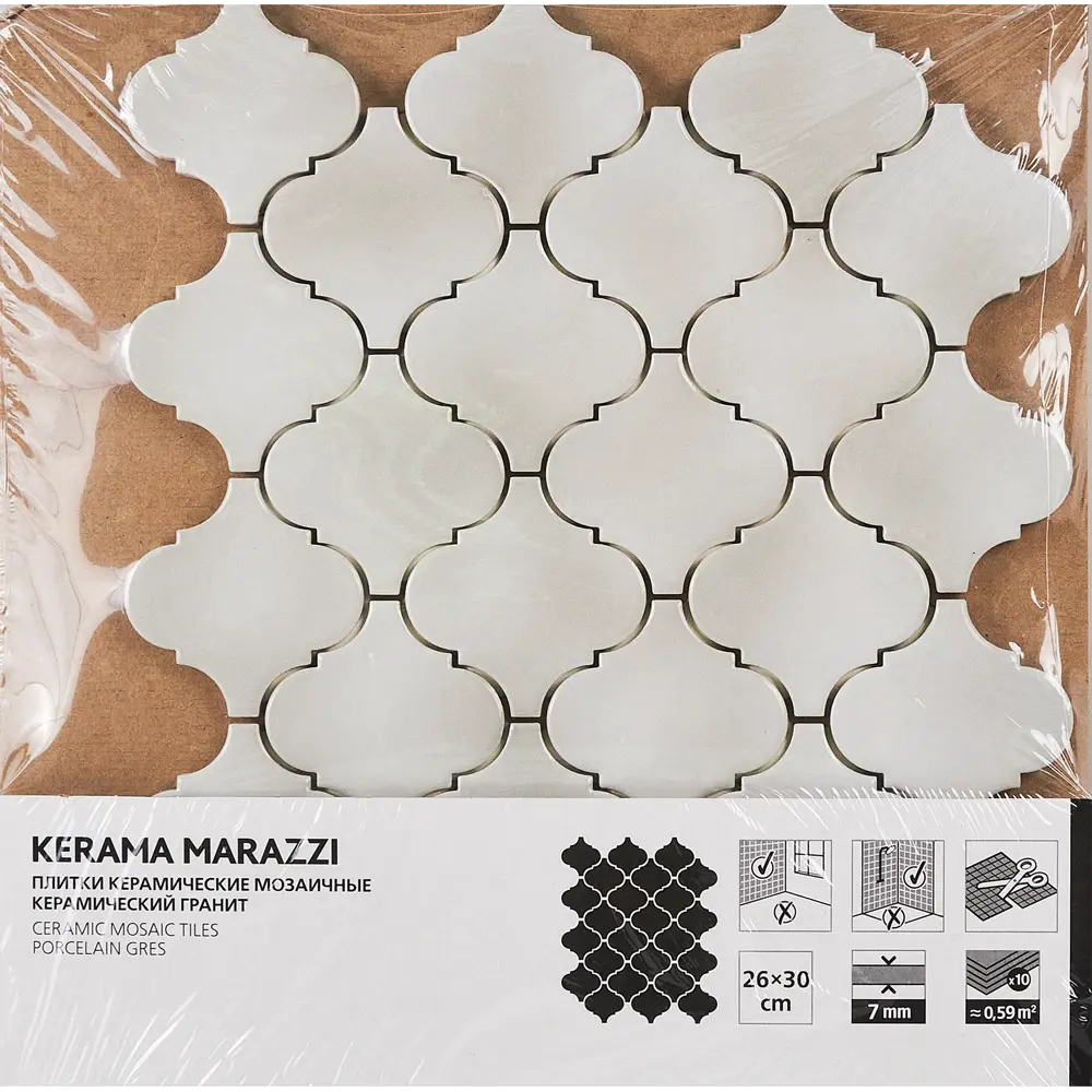 Мозаика Kerama Marazzi Arabesques Majolica 26x30 см цвет серый 84612983 STLM-2133632 Арабески - Вид №7