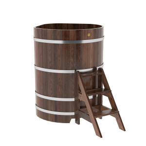 1228 Купель угловая из лиственницы 1,03х1,03х1,4 морёная премиум Alyarus