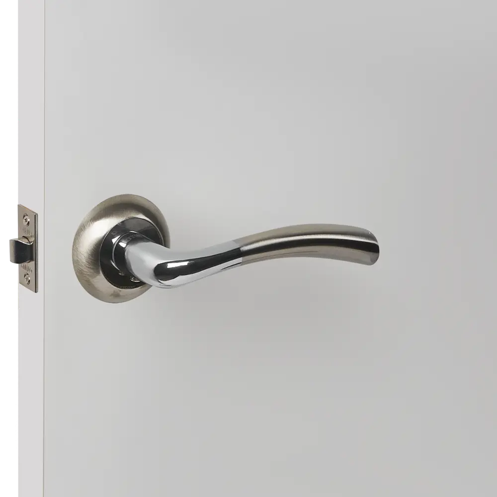 Дверные ручки Punto Bona без запирания цвет матовый никель/хром STLM-2036524 - Вид №4