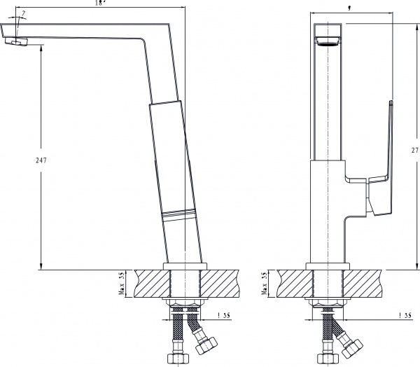 Смеситель для кухни Rush Thira TR3635-23 высокий хром 11523133 - Вид №1