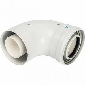 Угловой адаптер STOUT 60/100 90 градусов с для конденсационных котлов BAXI, VIESSMANN