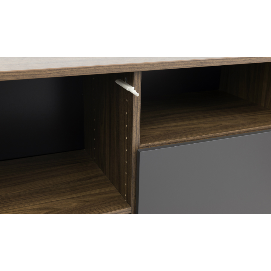 Сервант Tenzo Daxx, меламин/металл, 90х163х43 см, серо-коричневый 7175334 - Вид №8