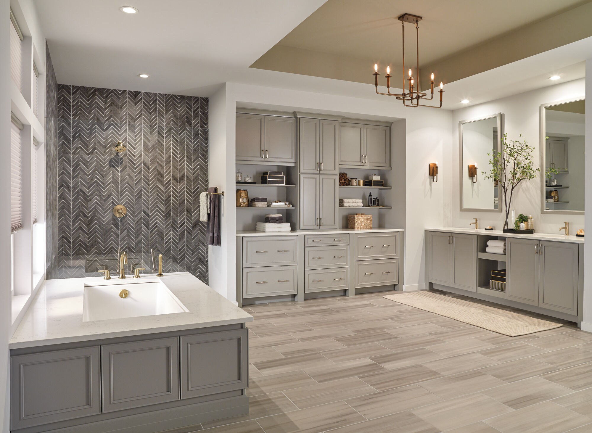 T4759-CZ Римская ванна с ручным душем Delta Faucet Trinsic Шампанское бронза  - Вид №1