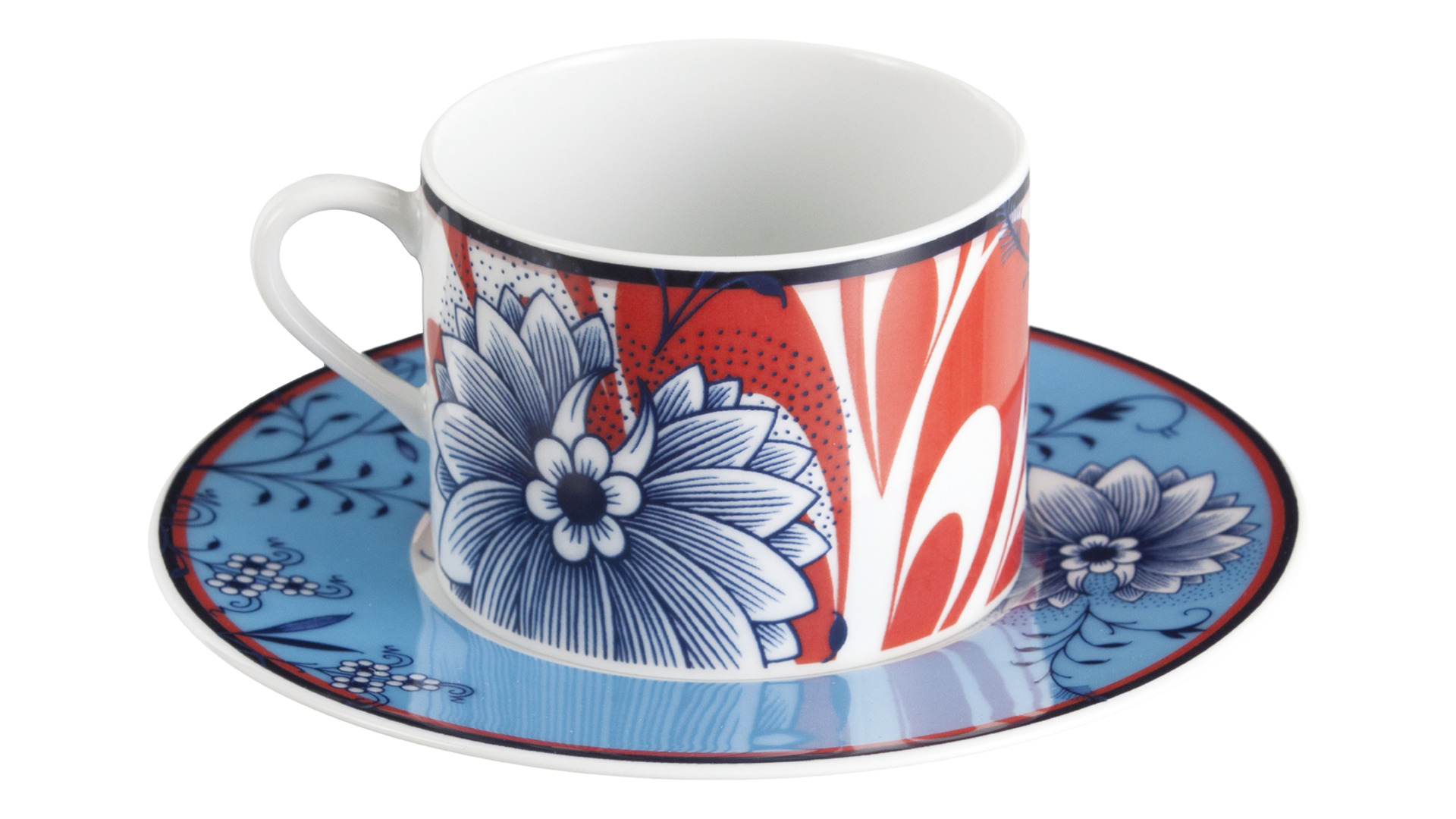 10663826 Meissen Чашка кофейная с блюдцем Meissen "Коллаж. Перья" 150мл, п/к Фарфор  - Вид №1