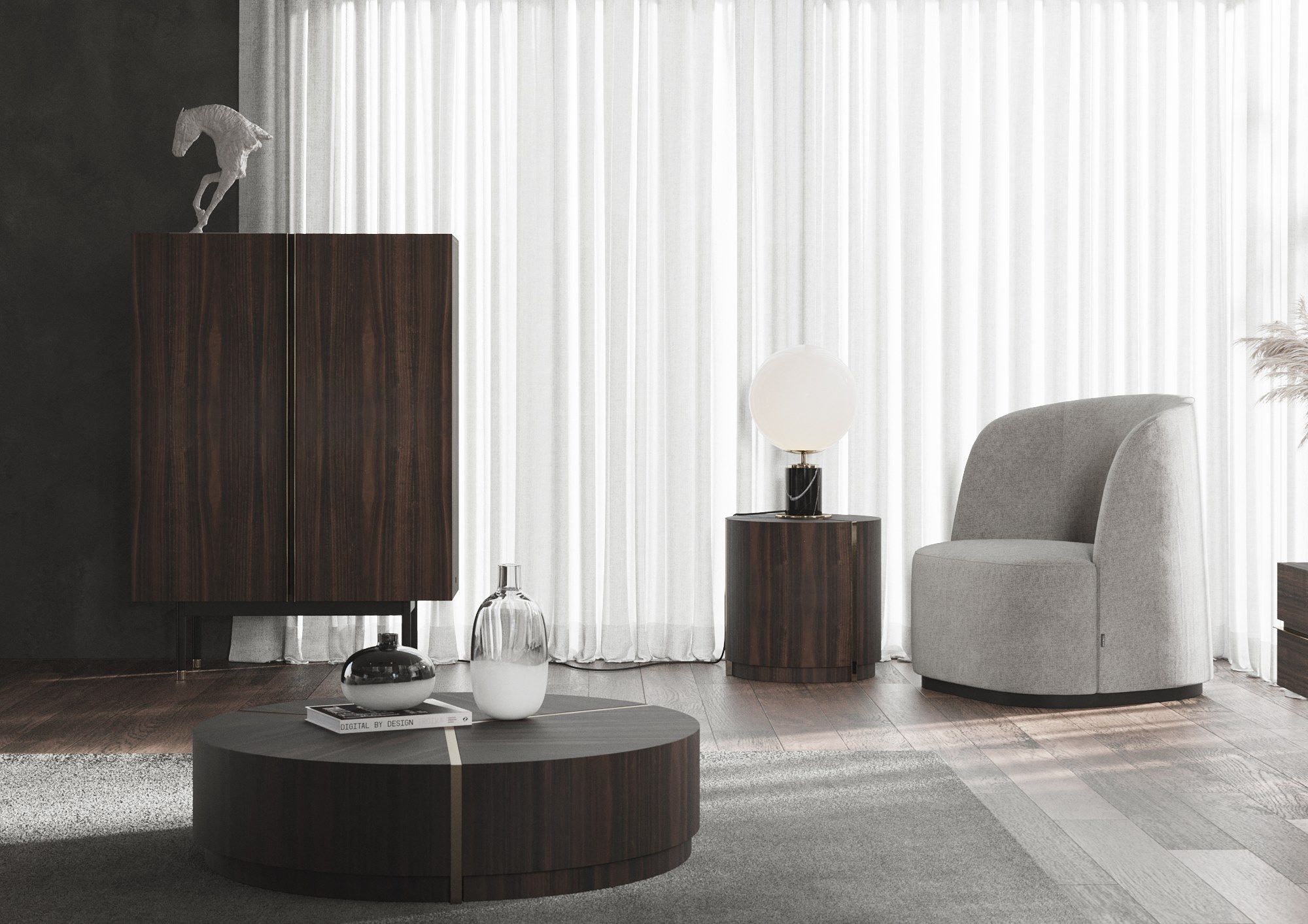 Деревянный низкий круглый журнальный столик Laskasas Not Another Edition ARCH-00133547 - Вид №3