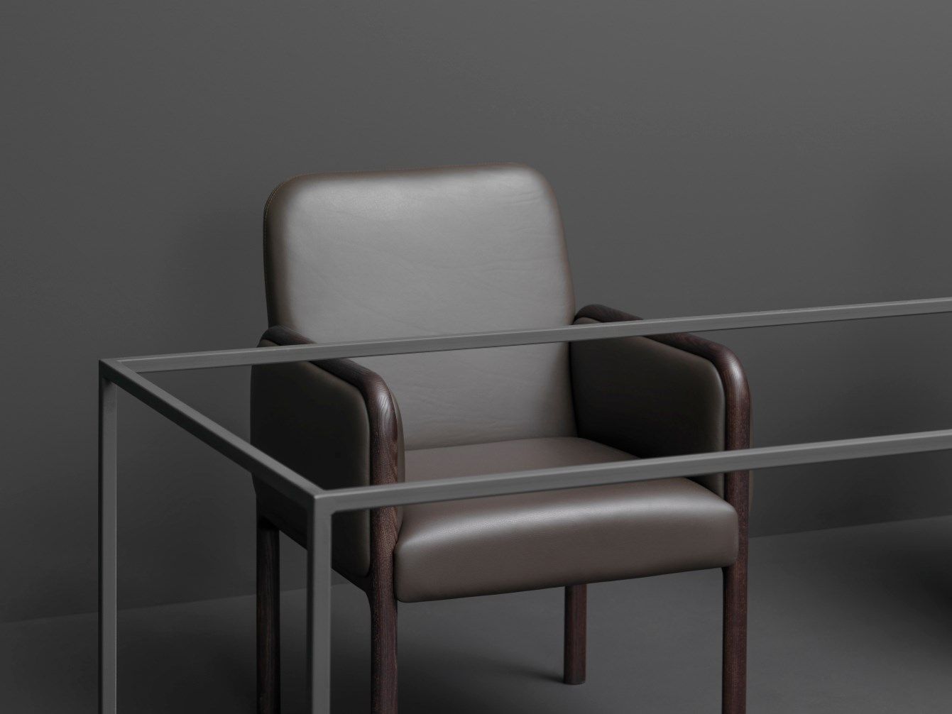 Кожаное кресло с подлокотниками PIAVAL CAMEO-Contract ARCH-00112494 - Вид №3