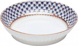 1046812 Императорский фарфоровый завод Сухарница "Кобальтовая сетка" "Волна" Фарфор костяной