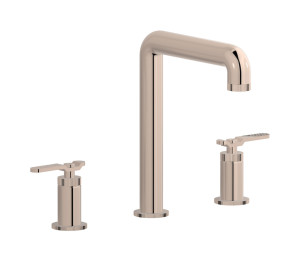 Смеситель для раковины на 3 отверстия с высоким изливом в комплекте с донным клапаном. WE ARE IB b2390rs Rose Gold Bold