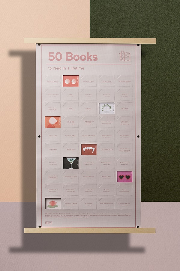 Постер «50 книг, которые нужно прочитать в жизни» Doiy DYPOSTBOE - Вид №2