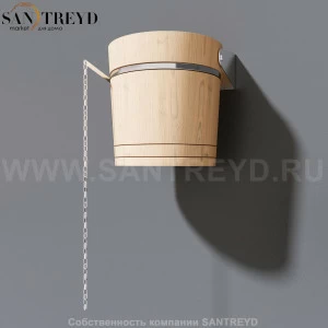 Effegibi ACCESSORI Ведро-водопад для сауны из ели с регулируемым поплавковым клапаном и объемом воды 4,5-5 л PP50000001