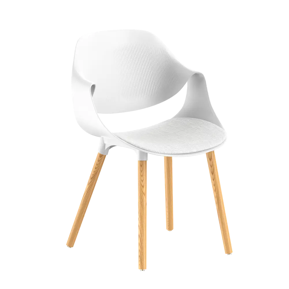 Стул кухонный STEPP Il Tornese белый с деревянными ножками 89440281 STLM-1583799