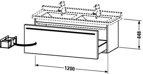 XL605904747 X-Large Тумбочка подвесная Каменно-синий глянцевый лак Duravit - Вид №1