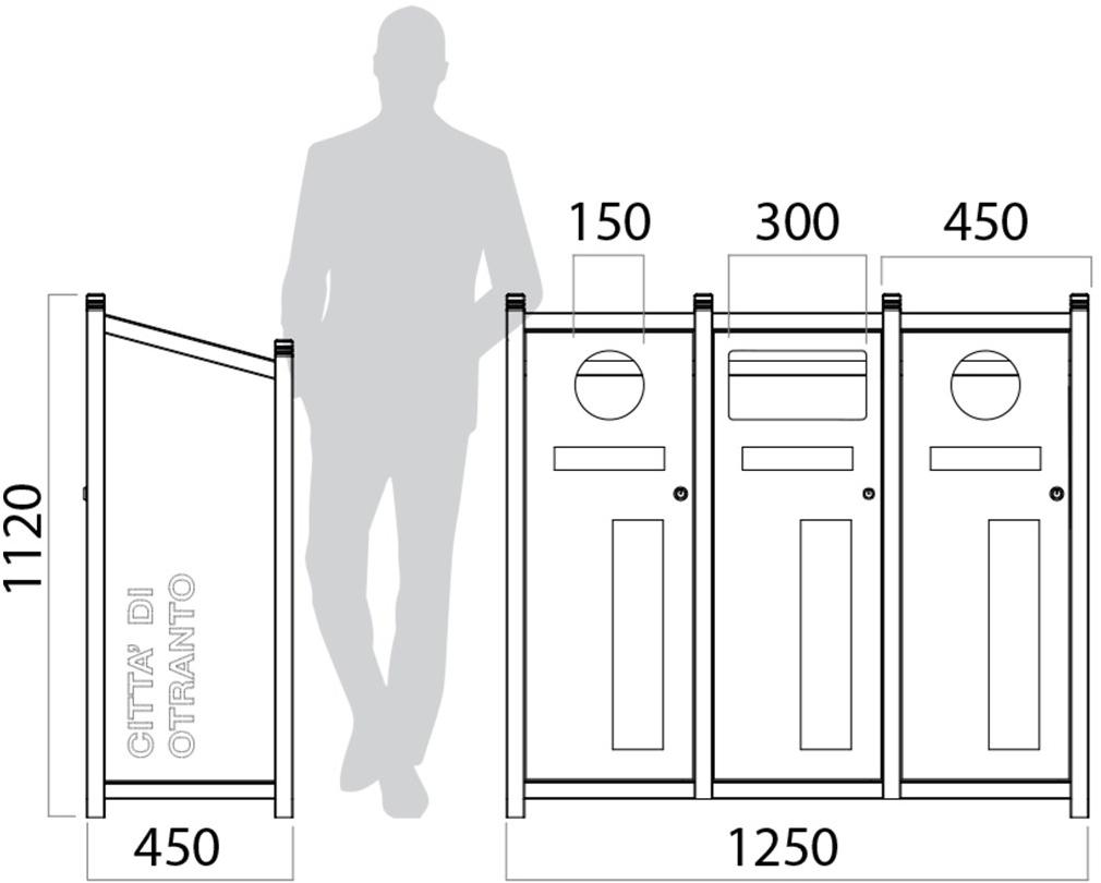 Lazzari Урна из оцинкованного листового металла для раздельного сбора отходов sun-id-1477619 - Вид №6