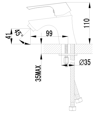 LM4556C Смеситель для умывальника LEMARK UNIT - Вид №1