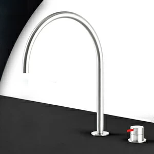 Смеситель для раковины сталь глянцевая с красной ручкой Toki Radomonte TKI33LCIL25