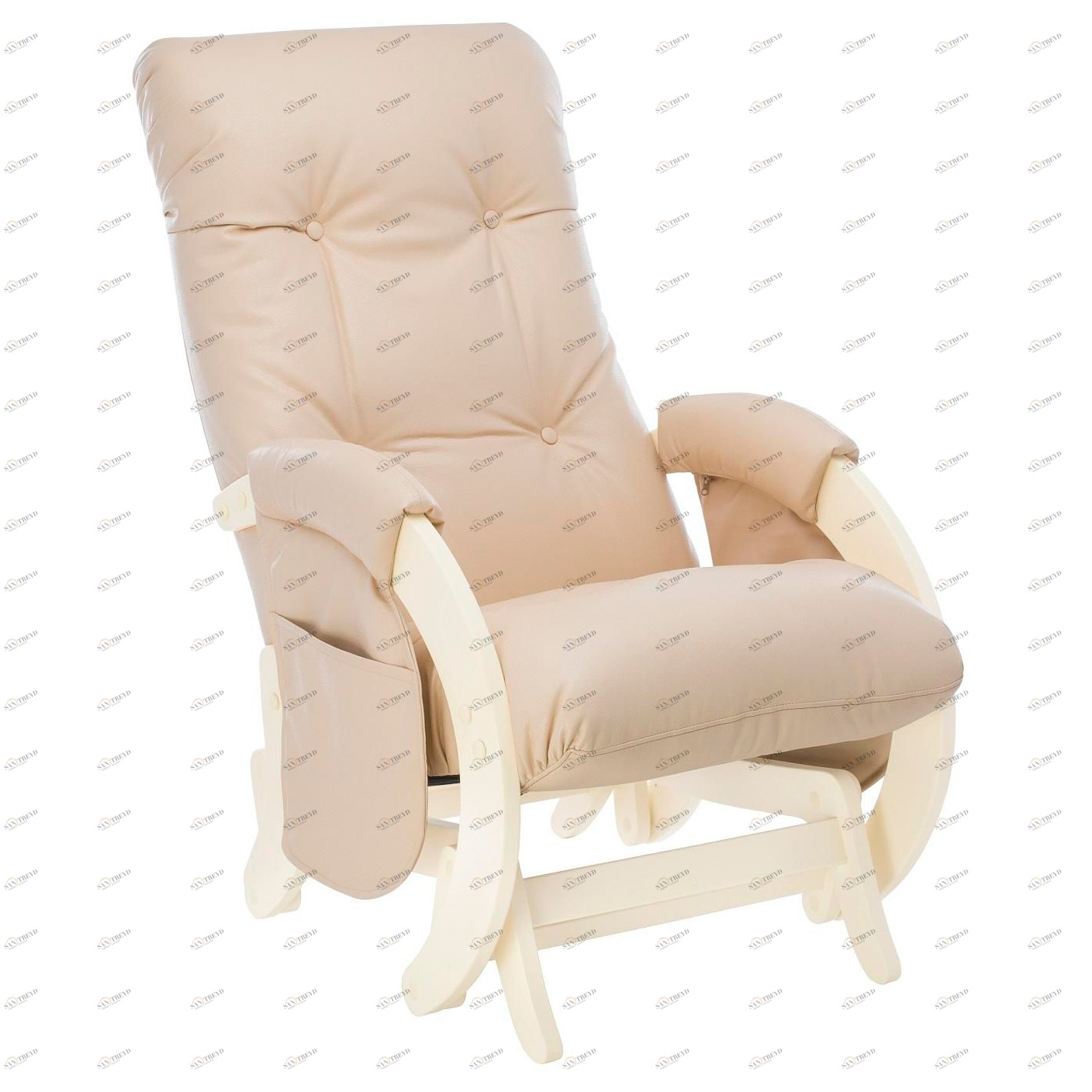 Кресло для кормления с карманами Smile дуб шампань, экокожа Polaris Beige MILLI  00-3833207 Бежевый Santreyd 