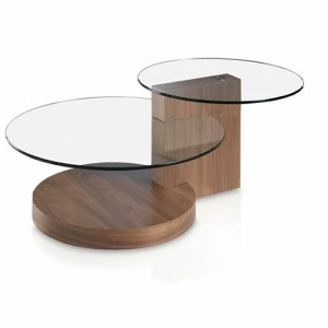 Журнальный столик стеклянный с основанием орех 120 см Personal LE607-A от Angel Cerda ANGEL CERDA  147482 Орех;коричневый;прозрачный
