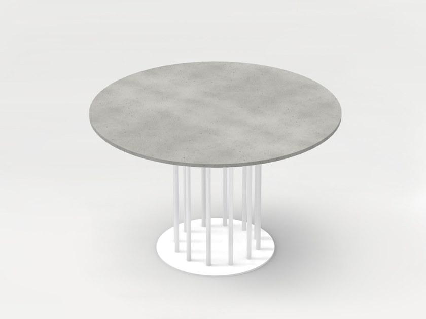 CO33 Круглый бетонный стол со стальным основанием Tabula Blte2 - Вид №5