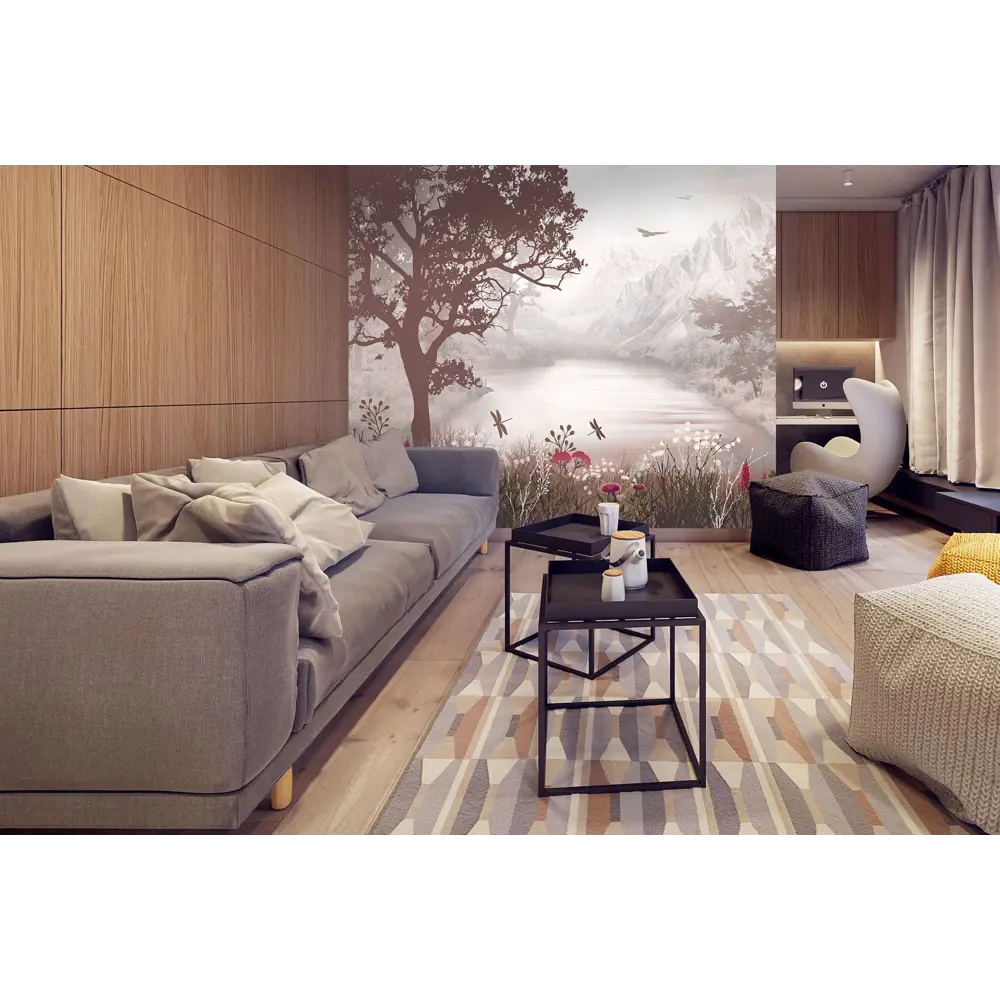 Фотообои «‎Утренний туман 3D флизелиновые 300x270 см L13-132 82912480 STLM-2155758 FBRUSH 3D FLIZART - Вид №1