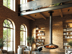 Центральный подвесной камин из биоэтаноловой стали