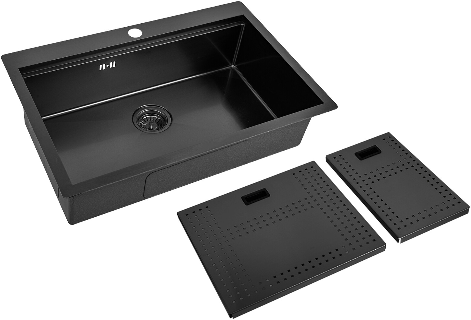 Мойка кухонная ZorG Master N ZM N-7552 GRAFIT из нержавеющей стали с накладкой, графит