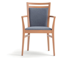 Мягкий стул из бука с подлокотниками