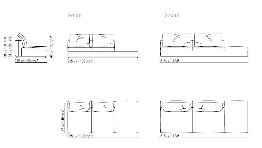Ткань диван Flexform Asolo ARCH-00132858 - Вид №15