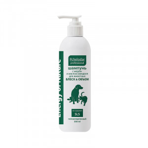 ПР0056801 Шампунь для собак и кошек гладкошерстных пород с медом и маслом миндаля для блеска и объёма 350мл ПЧЕЛОДАР