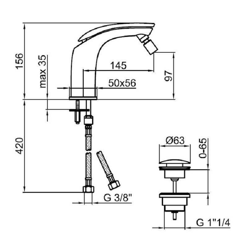 AI840102844 Смеситель для биде Webert Aria - Вид №1