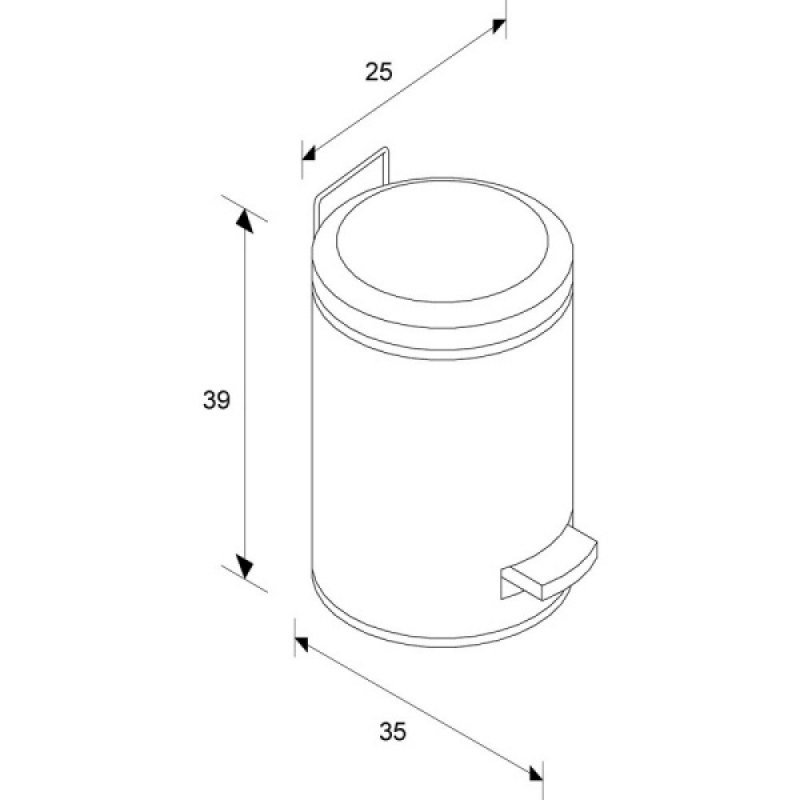 KIB414 Педальная корзина SILENT SERENE, объем 12 л, металл, белый Merida  - Вид №1