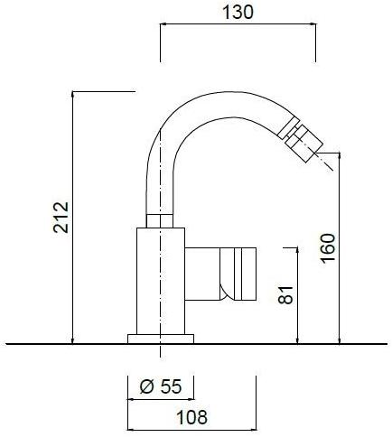Rubinetteria Giulini Смеситель для биде, однорычажный, с регулируемым изливом Myring Fmr0087a - Вид №1