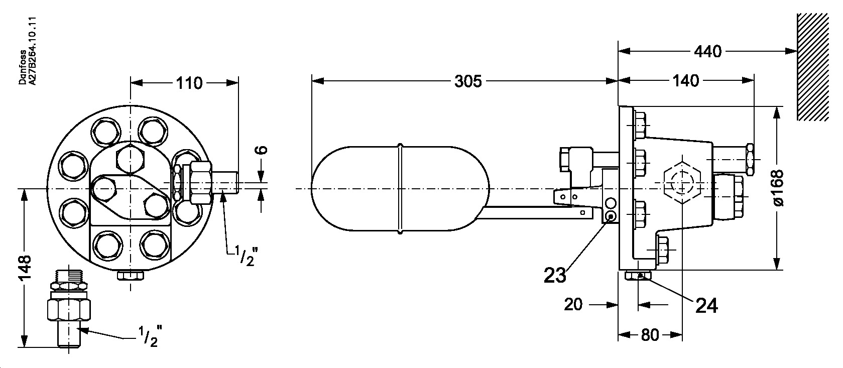 Danfoss SV — поплавковые регуляторы SV 3 Клапан регулятор уровня 027B2023  - Вид №12