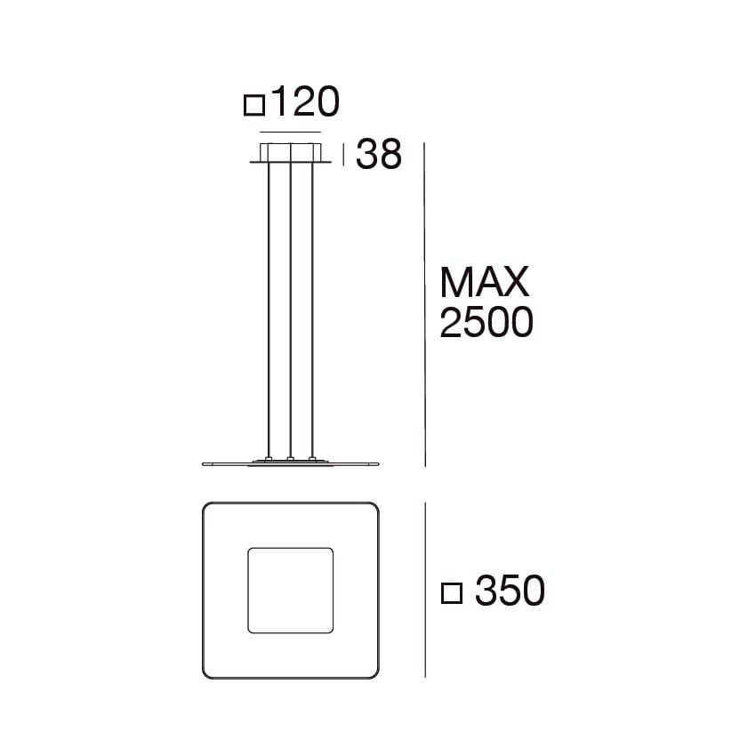 Стальной и стеклянный светодиодный подвесной светильник Linea Light Group ARCH-00019474 - Вид №4