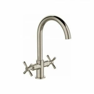 Orange Mia M34-821Ni двухзахватный смеситель для раковины/кухни с поворотным изливом, цвет: никель Хром