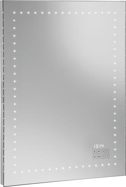 ARM3/RADIO Sanibano, зеркало вертикальной формы с LED подсветкой, радио и часами, подсветка по периметру Зеркала