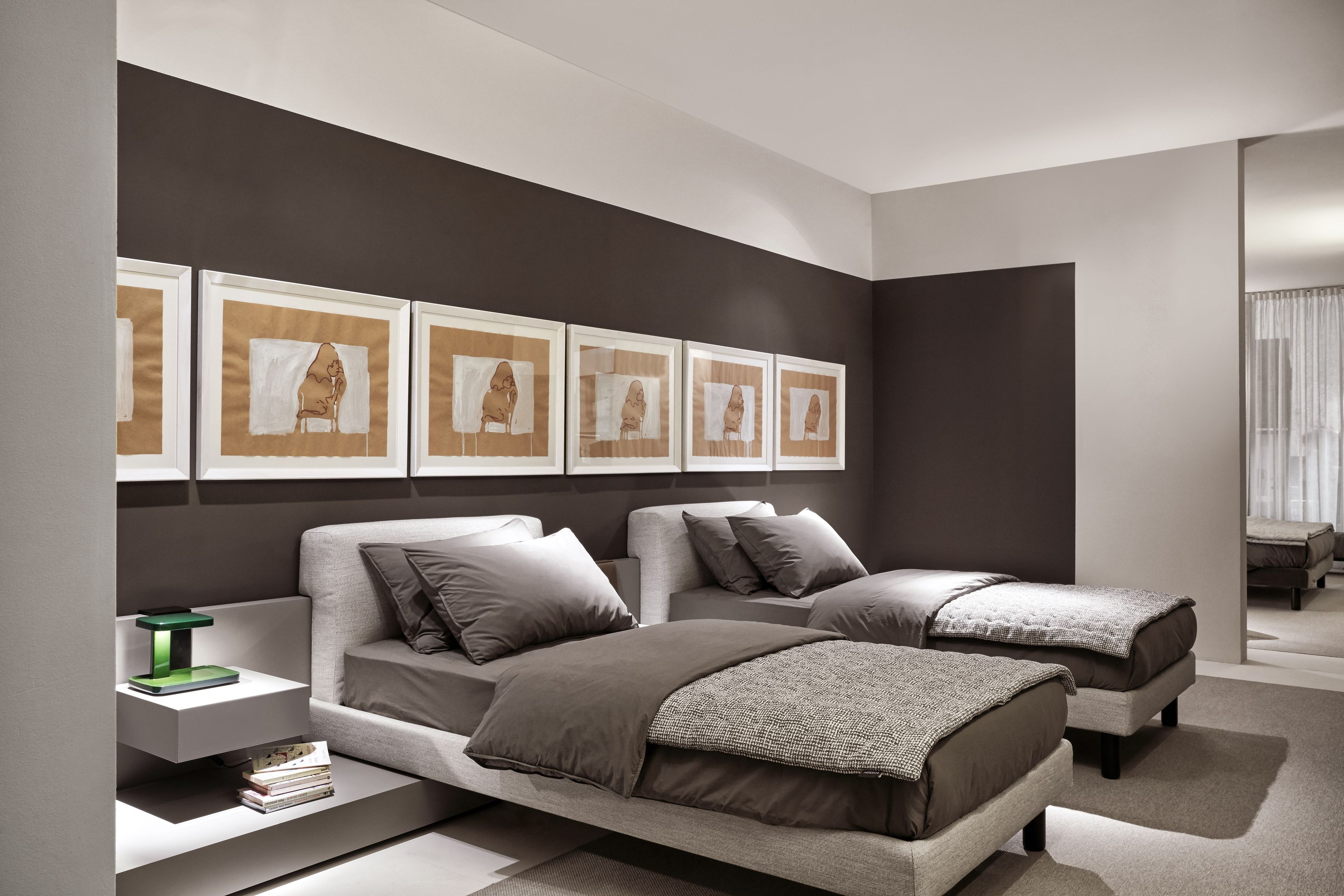 Секционная мягкая текстильная кровать с спинкой Meridiani ARCH-00008593 - Вид №1