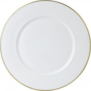 10654620 Royal Crown Derby Тарелка подстановочная Royal Crown Derby "Акцент" 34см (белая, золотой кант) Фарфор, Керамика