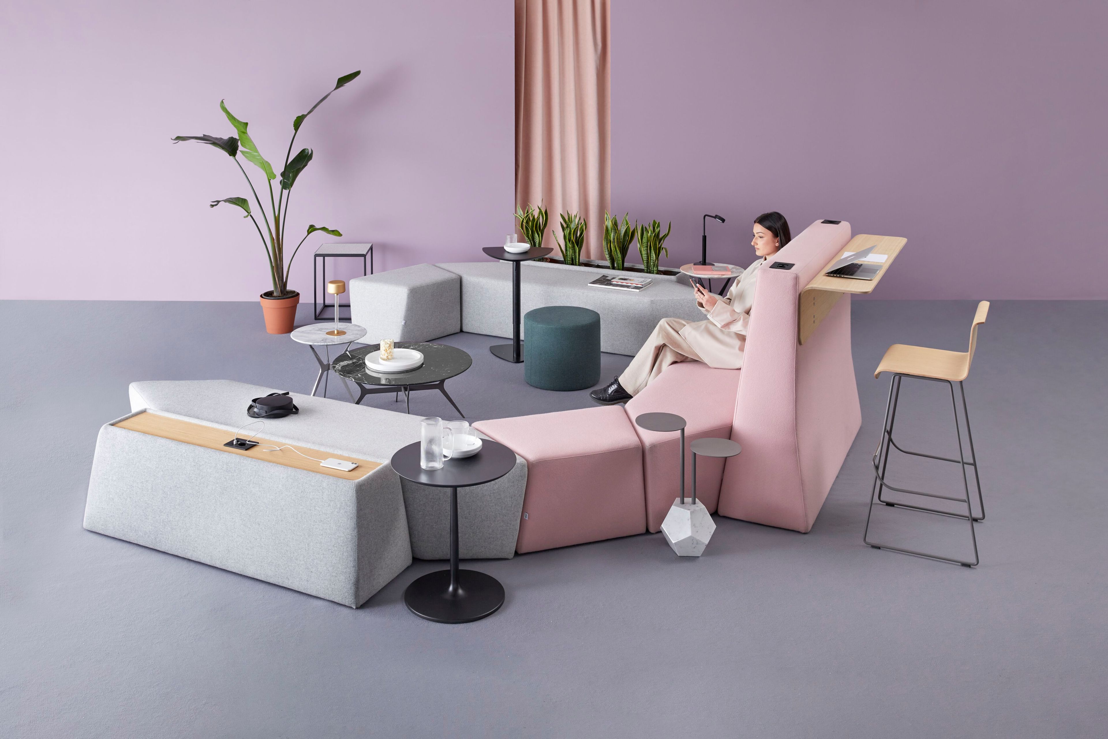 Мягкая скамейка из ткани SITIA Rocks ARCH-00135787 - Вид №17