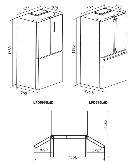 9087724 Холодильник многодверный   LEX LFD595IxID серебристый STDN-0030001 - Вид №10